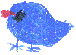 B Vogel blau klein