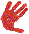 B Hand rot klein gespiegelt